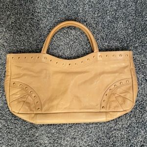 Lauren Merkin tan leather bag gold hardware